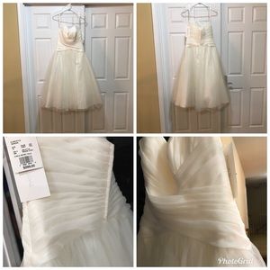 Ivory tee length wedding dress